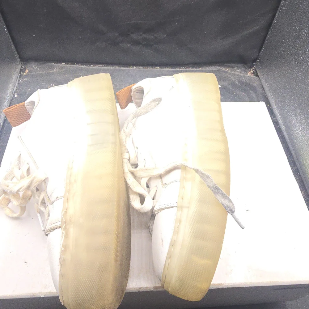 42 GOLD White Platform Sneakers‎
